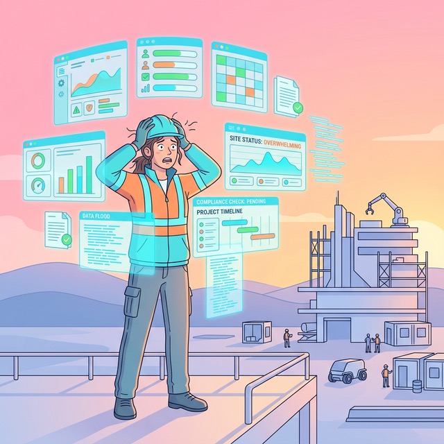 AI-powered safety monitoring on a construction site detecting hazards in real time